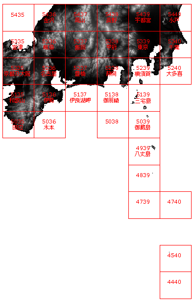 10mメッシュ（標高）関東・中部・近畿・伊豆諸島